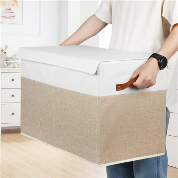 Large Toy Storage Box with Lid Sturdy Toys Storage Chest Bin Organizer Basket - Picture 6 of 8